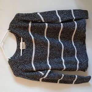 Hollister | Pullover Striped Gray White Cotton Blend Sweater size small